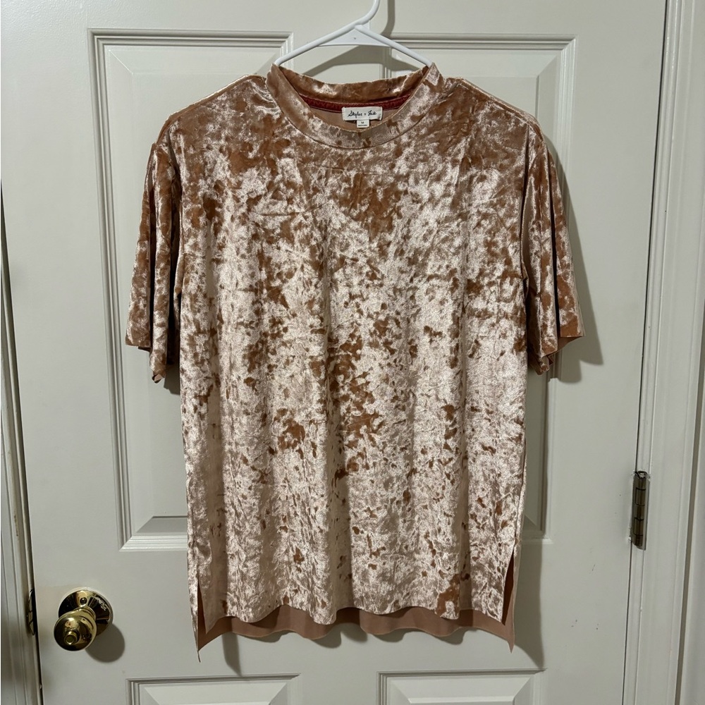 Skylar + Jade Velvet Pink Shirt